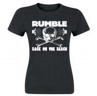 Vorschau: Rumble Girlie Shirt, black, white print, size M Vorschau: Rumble Girlie Shirt, black, white print, size M