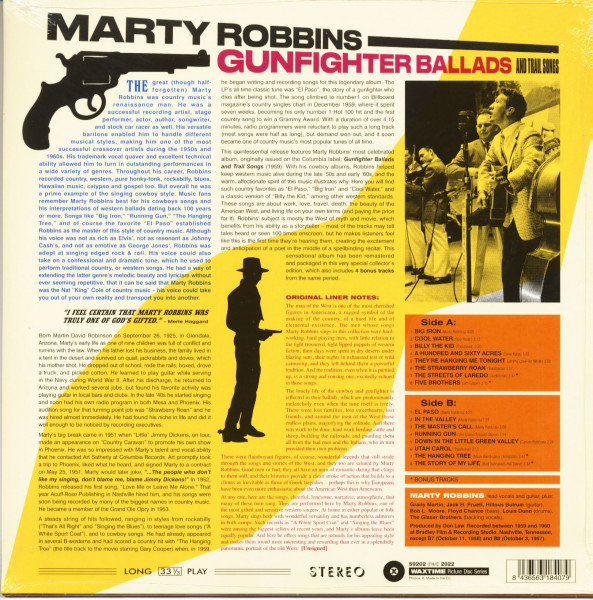 Gunfighter Ballads And Trail Songs (LP, 180g, Picture Disc)