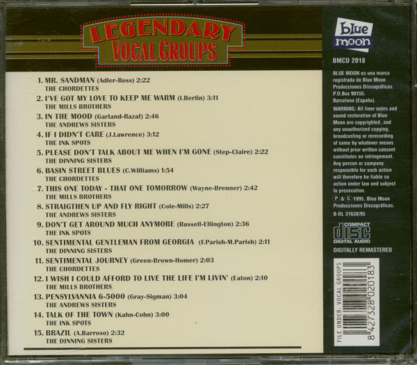 Legendary Vocal Groups (CD)