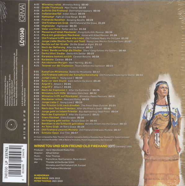 Winnetou und sein Freund Old Firehand - Original Motion Picture Soundtrack (LP, 180g colored Vinyl,