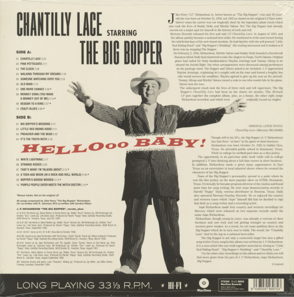 Chantilly Lace Starring The Big Bopper - Hellooo Baby! (LP, 180g Vinyl, Ltd.)