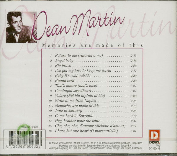 3. Bild von Dean Martin: Memories Are Made Of This (CD)