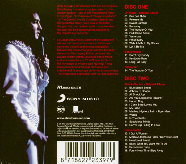 On Stage - Elvis In Person - Legacy Edition (2-CD)