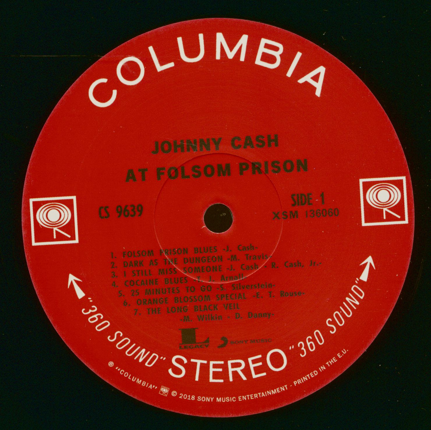 Johnny Cash LP At Folsom Prison (LP, 180g Vinyl, Stereo) Bear Family Records