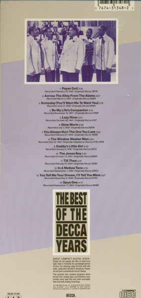 3. Bild von The Mills Brothers: The Best Of The Decca Years (CD, US Longbox)