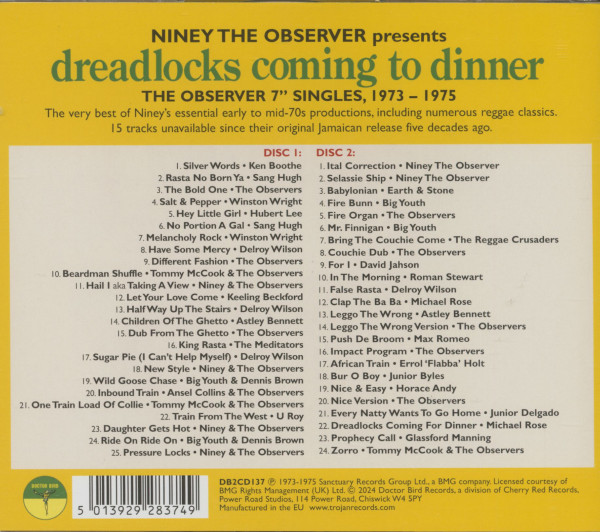 Dreadlocks Coming To Dinner (2-CD)