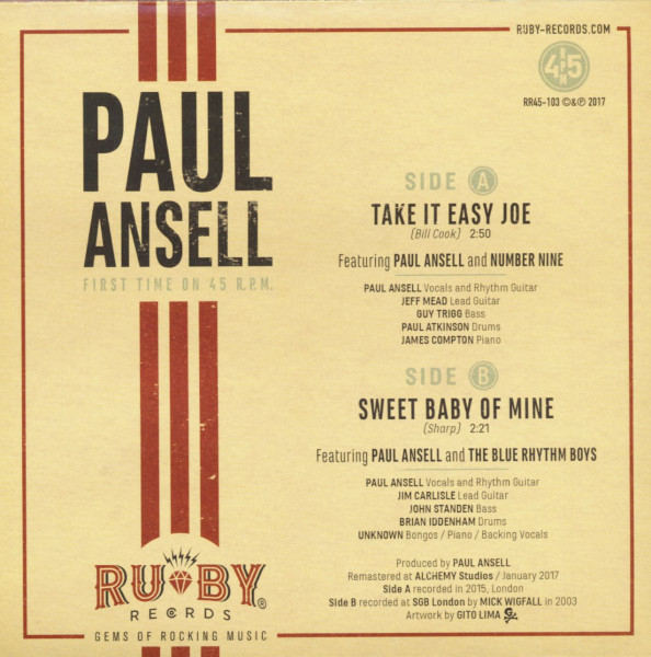 Take It Easy Joe - Sweet Baby Of Mine (7inch, 45rpm, PS)