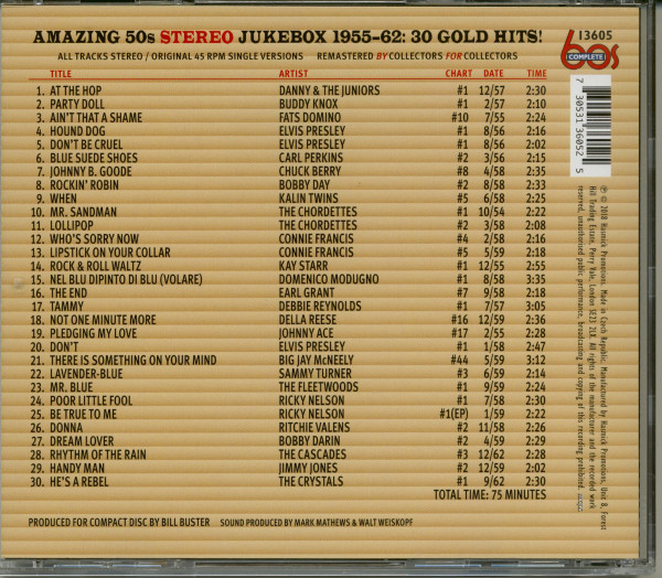 Amazing 50s Stereo Jukebox - 30 Gold Hits! (CD)