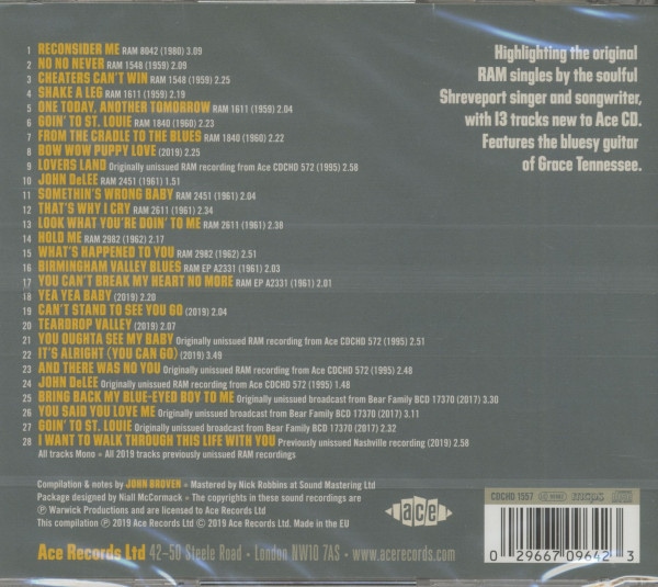 Reconsider Me - The RAM Singles & More Southern Gems (CD)