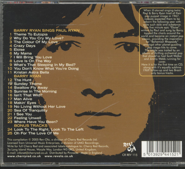 Singing The Songs Of Paul Ryan (CD)