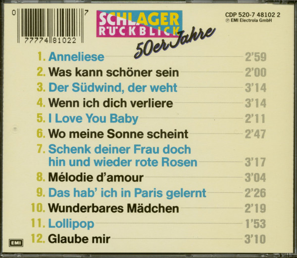 3. Bild von Various: Schlager Rückblick - 50er Jahre (CD)