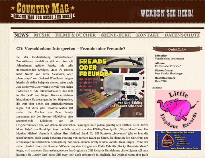 Presse-Various-Artists-Fremde-oder-Freunde-Die-englischen-Originale-der-deutschen-Kultschlager-country-mag