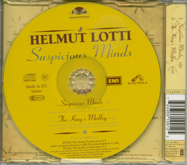 3. Bild von Helmut Lotti: Suspicious Minds - The King's Medley (CD Single)