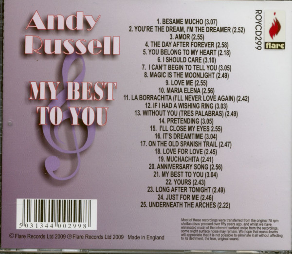 3. Bild von Andy Russell: My Best To You (CD)