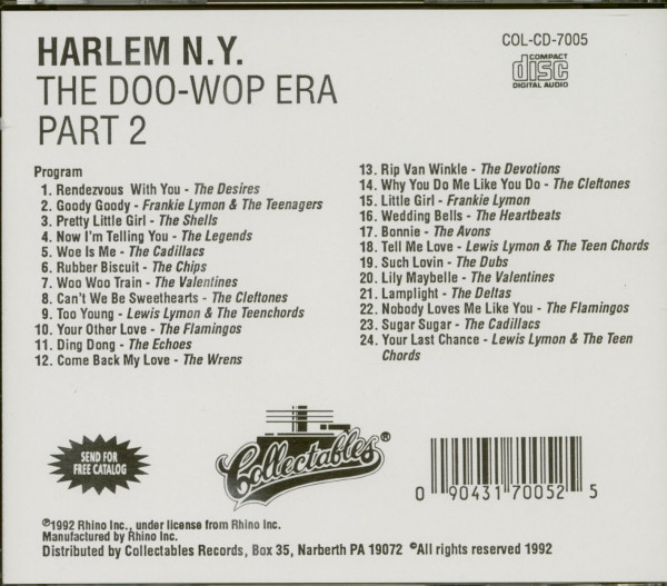 Harlem New York - The Doo-Wop Era Vol.2 (CD)