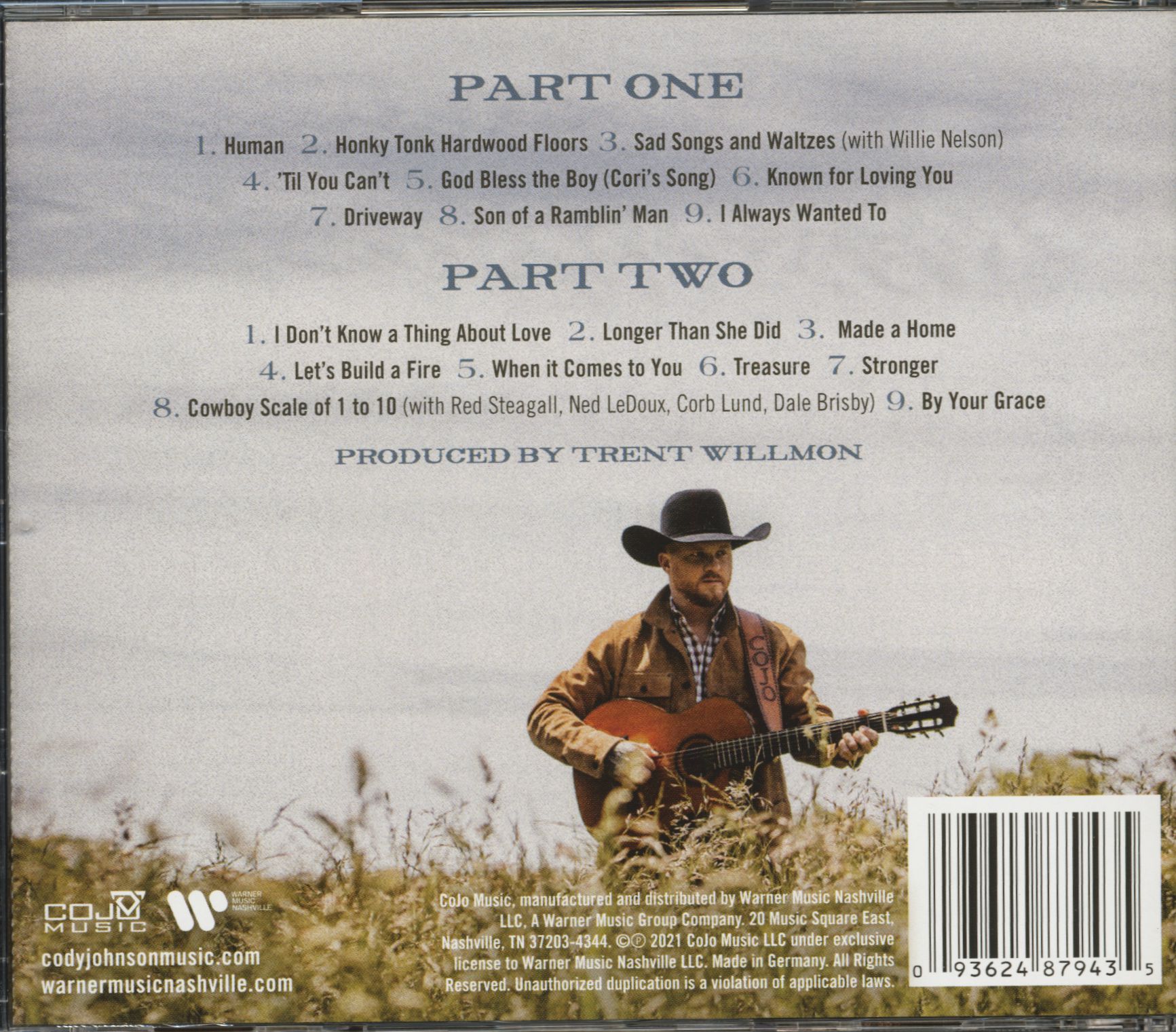 Cody Johnson CD Human The Double Album (2CD) Bear Family Records
