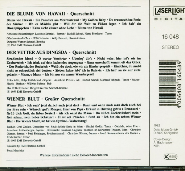 Die Blume Von Hawaii - Der Vetter Aus Dingsda - Wiener Blut - Operetten-Querschnitte (CD)