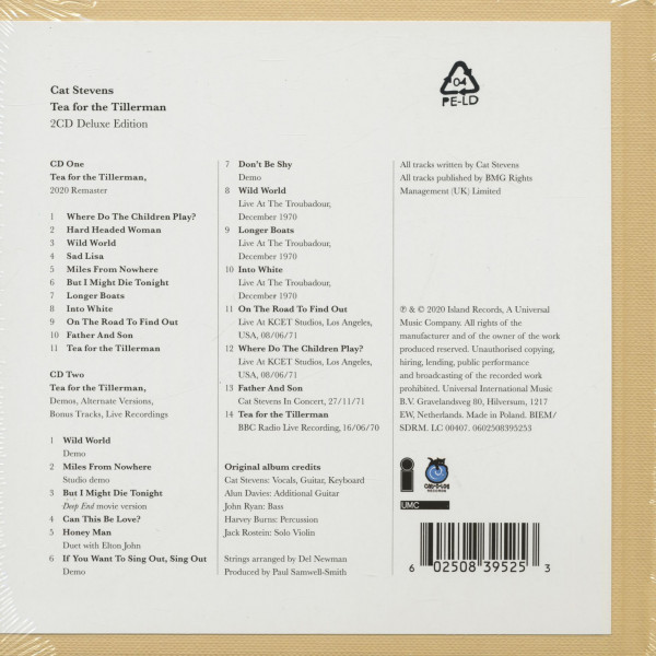 Tea For The Tillerman (2-CD, Ltd.)