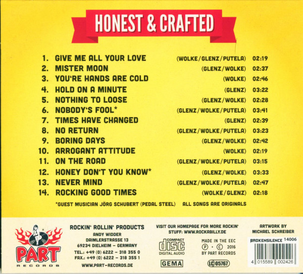 Honest & Crafted (CD Album)