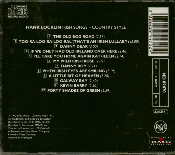Irish Songs, Country Style (CD)