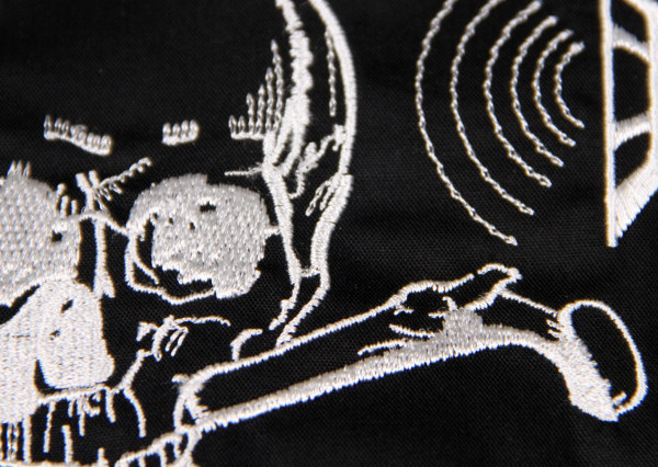 Rumble Worker Shirt, black, white print, size L
