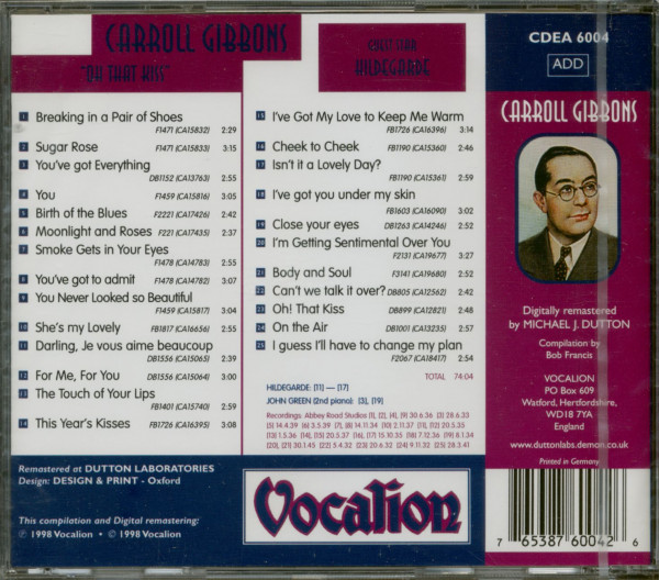 Oh That Kiss (CD)