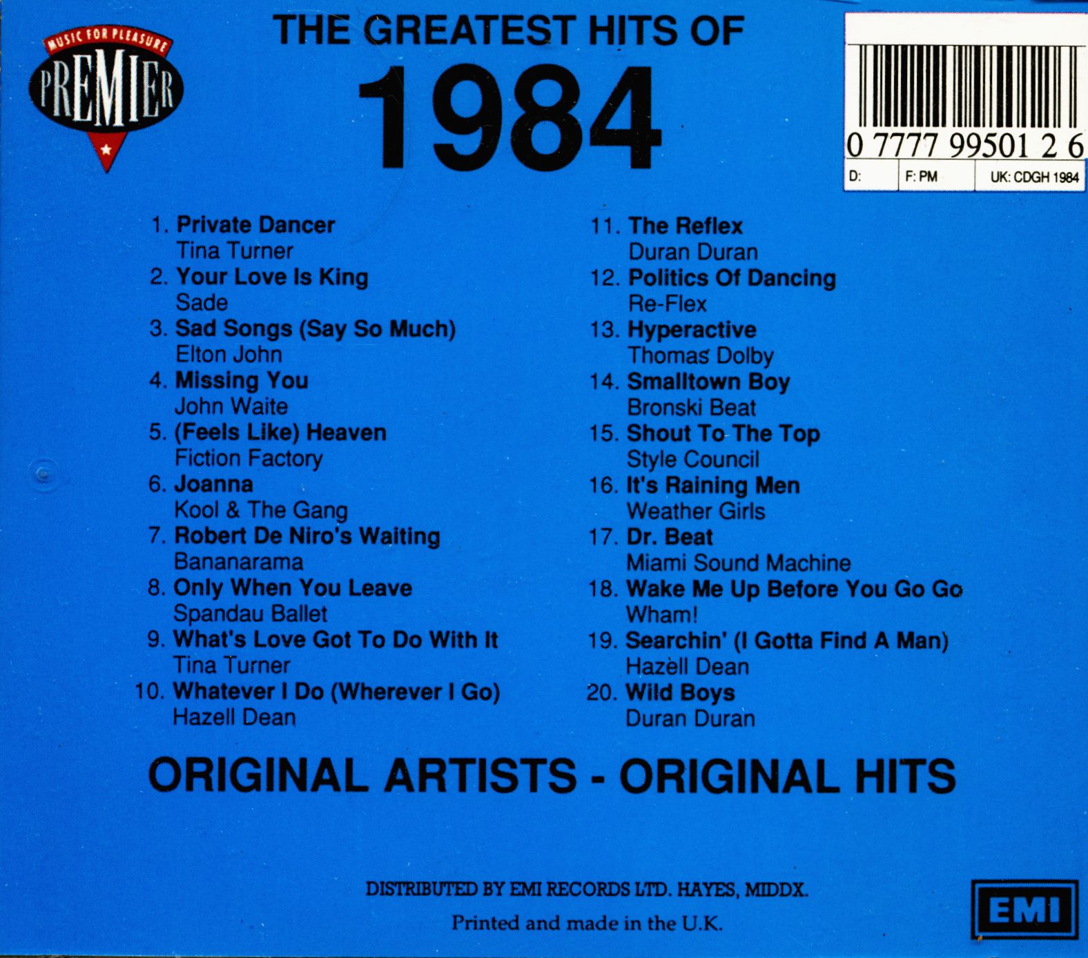 Various CD The Greatest Hits Of 1984 (CD) Bear Family Records