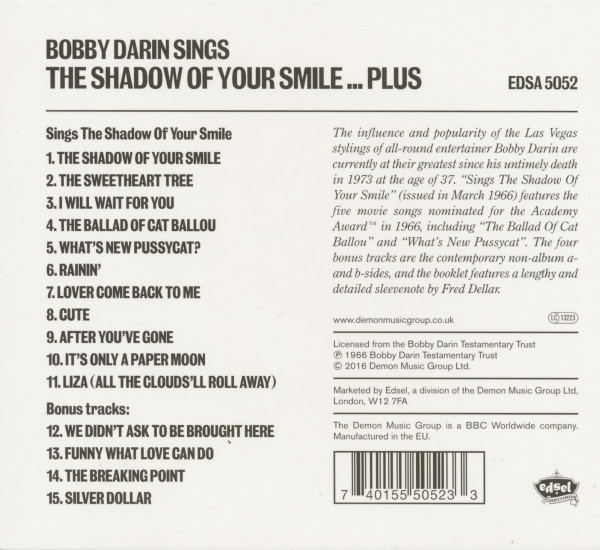 3. Bild von Bobby Darin: Bobby Darin Sings The Shadow Of Your Smile (CD)
