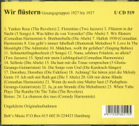 Vorschau: Wir flüstern - Gesangsgruppen 1927 bis 1937 (CD) Vorschau: Wir flüstern - Gesangsgruppen 1927 bis 1937 (CD)
