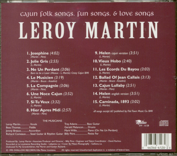 Cajun Folk Songs - Fun Songs And Love Songs (CD)