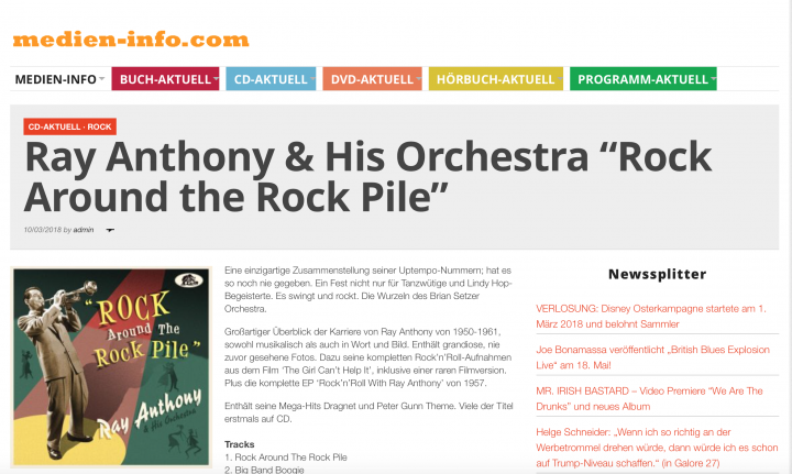 Presse-Archiv-Ray-Anthony-His-Orchestra-Rock-Around-The-Rock-Pile-Medien-Info