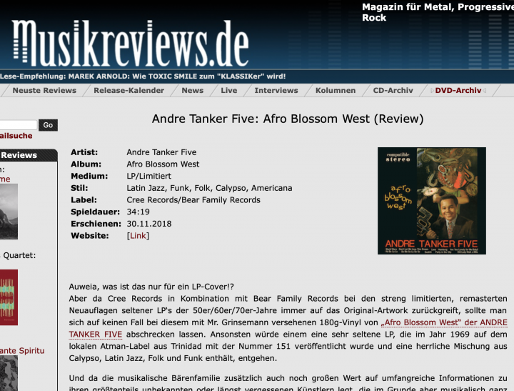 Presse-Archiv-Andre-Tanker-Five-Afro-Blossom-West-musicreview