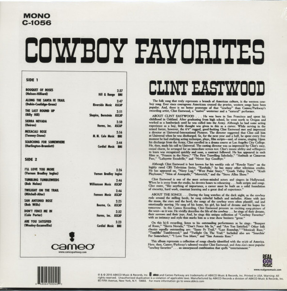 Rawhide's Clint Eastwood Sings Cowboy Favorites (LP, 180g Vinyl)