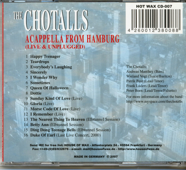 Acappella From Hamburg (CD)
