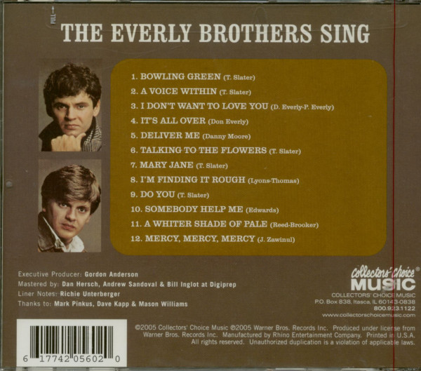 The Everly Brothers Sing (CD)