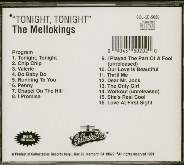 Tonight, Tonight (CD, Cut-Out)