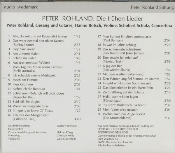 Die frühen Lieder (CD)