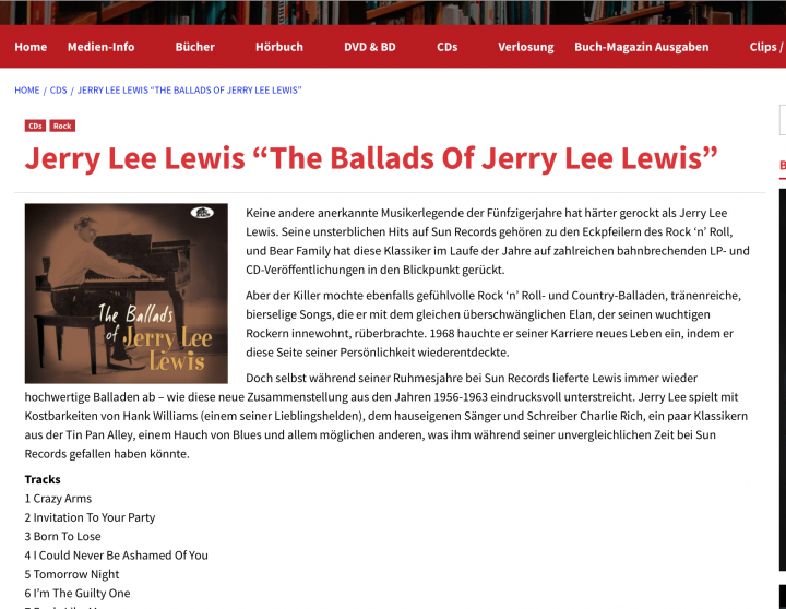 Press-Archive-Jerry-Lee-Lewis-The-Ballads-Of-Jerry-Lee-Lewis-medien-Info