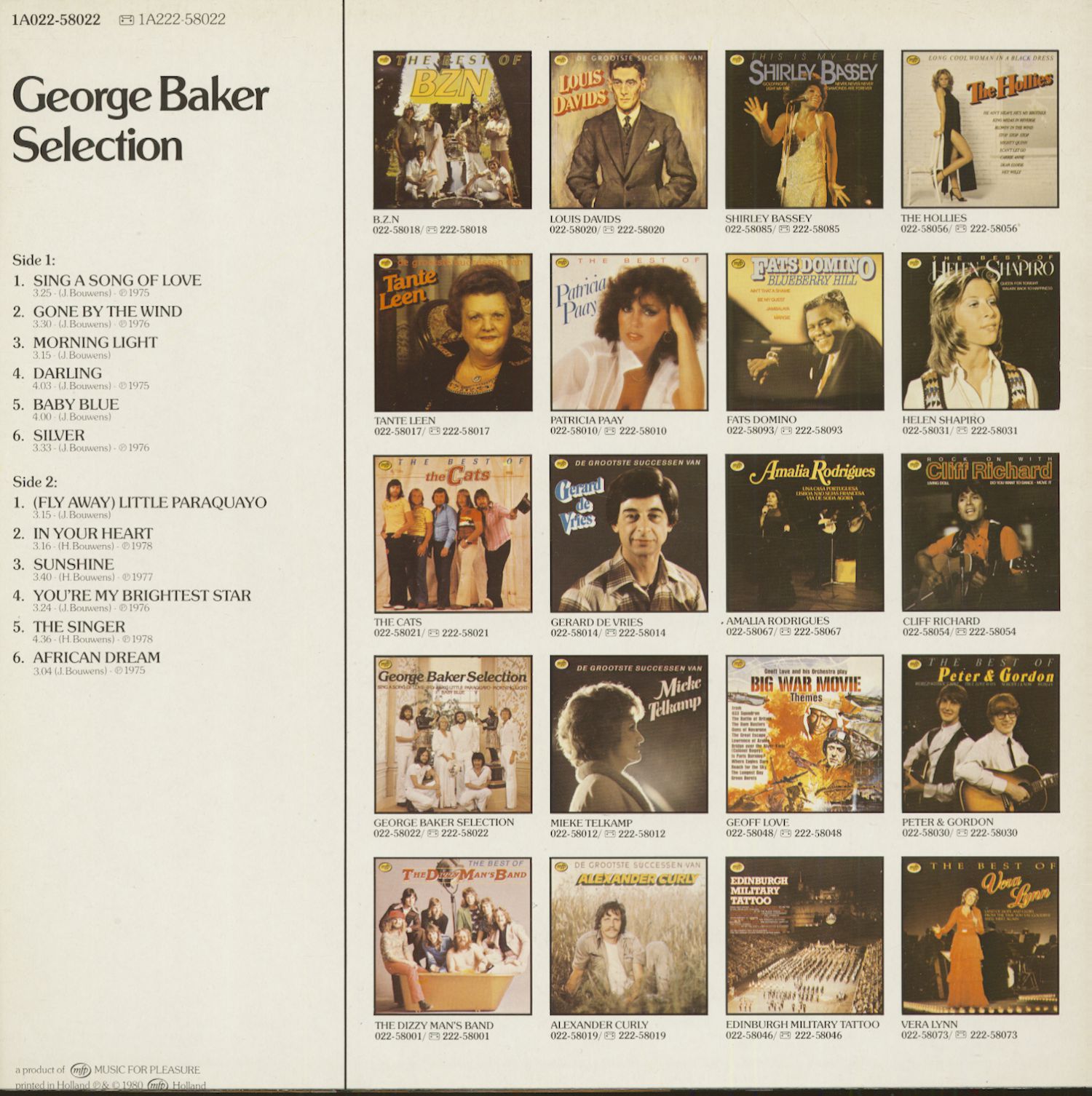 George baker selection lp sing a song of love lp bear family records