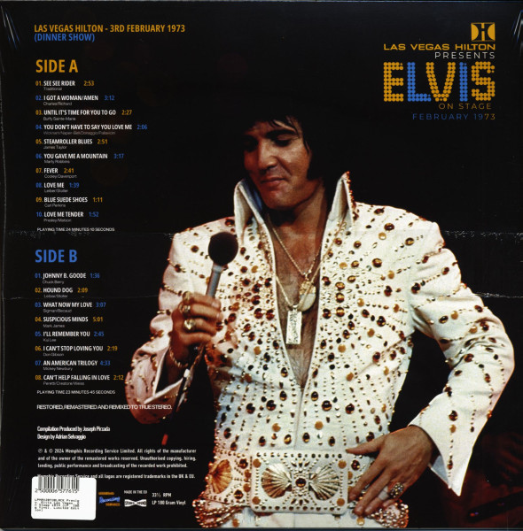 Las Vegas, On Stage 1973 (LP, 180g Vinyl, Limited Edition)