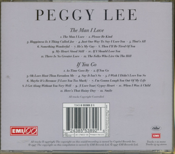 3. Bild von Peggy Lee: The Man I Love & If You Go (CD)