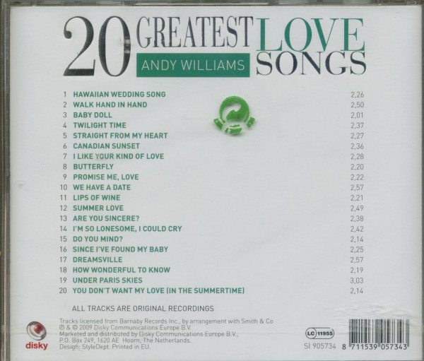 20 Greatest Love Songs (CD)
