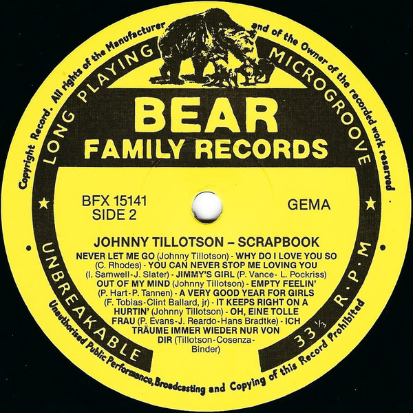 Johnny Tillotson Scrapbook (LP)