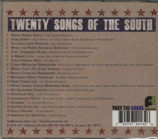 Twenty Songs Of The South - 20 Southern Bluegrass Favorites (CD)