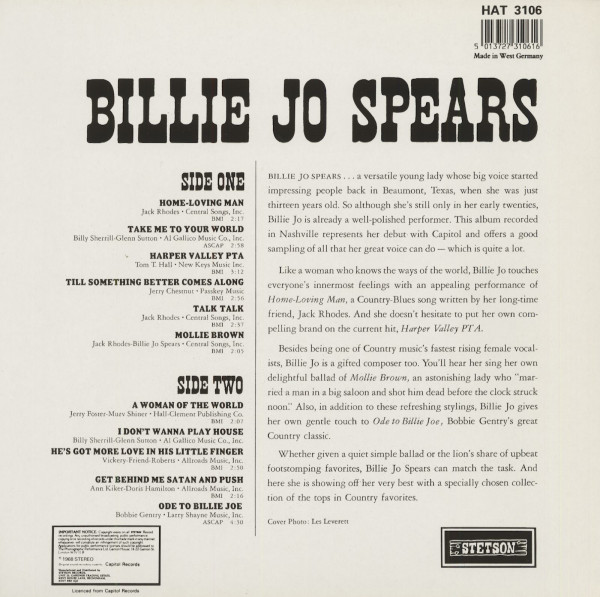 The Voice Of Billie Jo Spears (LP)