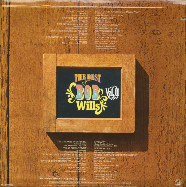The Best Of Bob Wills Vol.II (2-LP, Cut-Out)