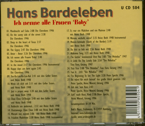 3. Bild von Hans Bardeleben: Ich nenne alle Frauen 'Baby' (CD)