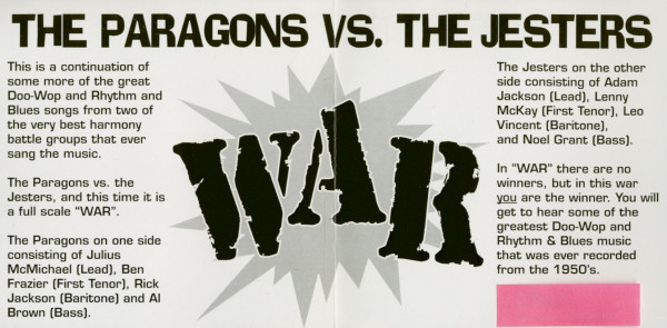 The Paragons vs. The Jesters - War (Battle Of The Groups) (CD)