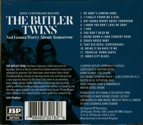 Not Gonna Worry About Tomorrow - 25th Anniversary (CD)