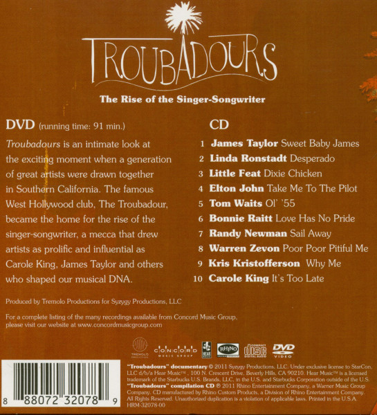 Troubadours - Rise Of The Singer-Songwriter (CD + DVD)